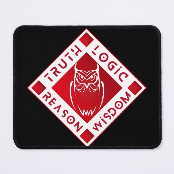Item preview, Owl Truth Logic Wisdom Reason Red White designed and sold by Yiorgos Designs.