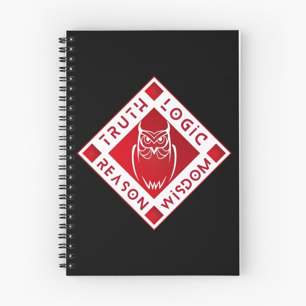 Item preview, Owl Truth Logic Wisdom Reason Red White designed and sold by Yiorgos Designs.