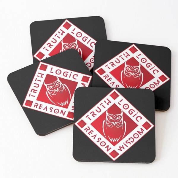 Item preview, Owl Truth Logic Wisdom Reason Red White designed and sold by Yiorgos Designs.