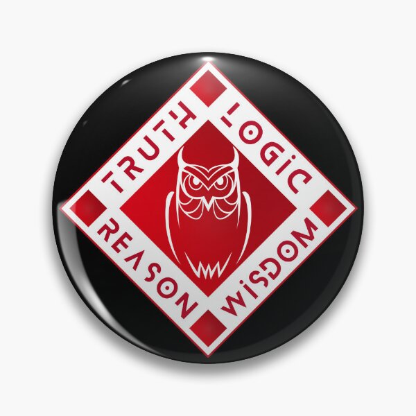 Item preview, Owl Truth Logic Wisdom Reason Red White designed and sold by Yiorgos Designs.