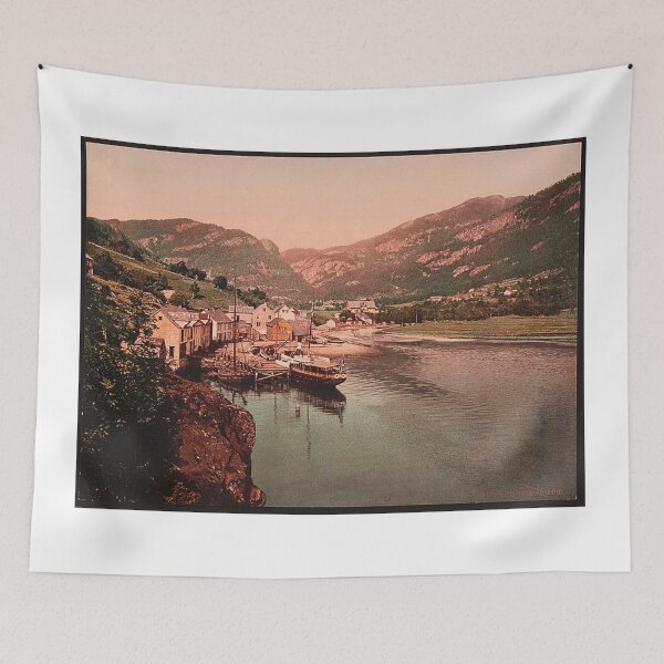 Item preview, Vintage photo of a european fishing village designed and sold by Vintage Designs +.