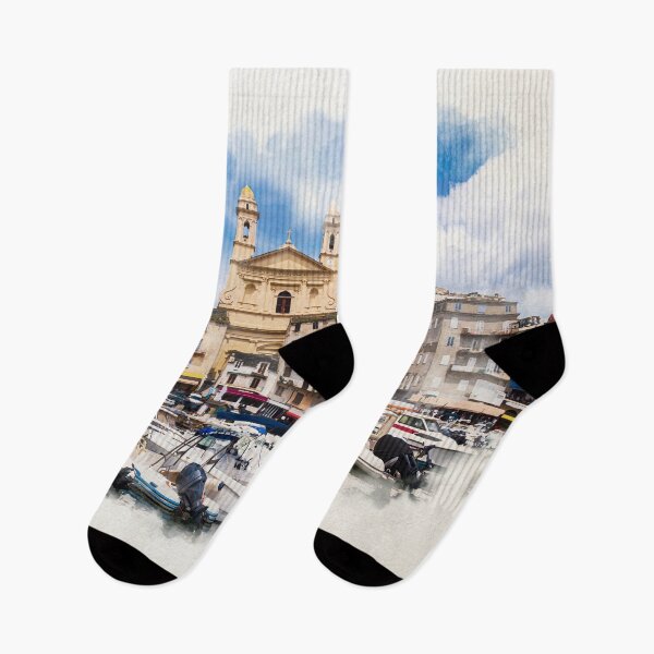 Item preview, Watercolor of église Saint Jean-Baptiste in Bastia designed and sold by FotoMahieu.