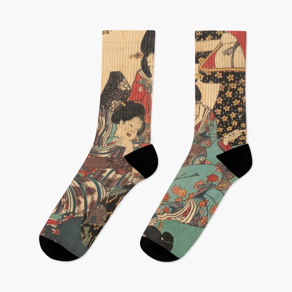 Item preview, Four geishas print by Utagawa Kunisada Japanese Edo period art woodblock stamp print vintage antique art oriental decoration designed and sold by Novel-ty.