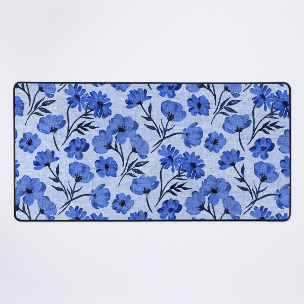 Item preview, Textured Monochrome Floral in Shades of Cornflower Blue - light background designed and sold by micklyn.