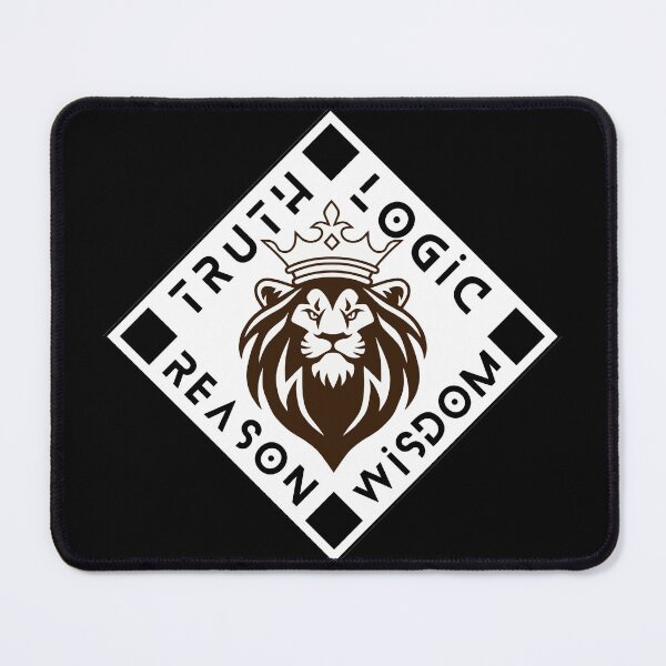 Item preview, King Lion Truth Logic Wisdom Reason Black White designed and sold by Yiorgos Designs.