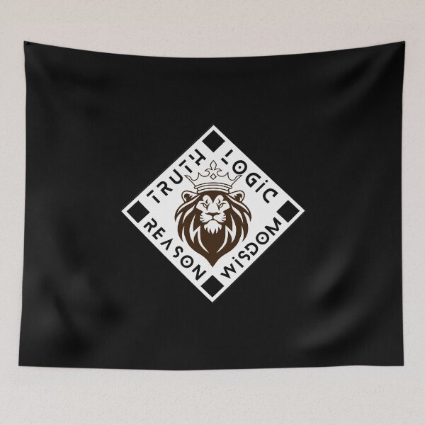 Item preview, King Lion Truth Logic Wisdom Reason Black White designed and sold by Yiorgos Designs.