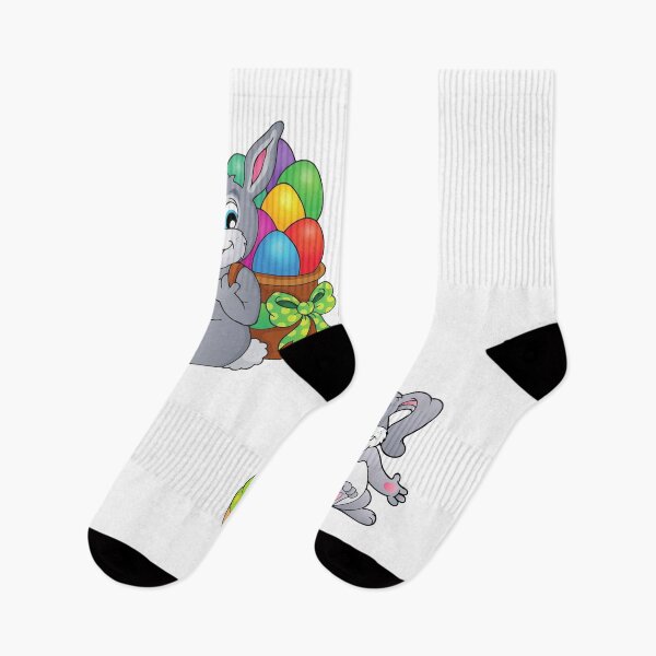 Item preview, Happy easter cute easter bunny with colorful easter eggs designed and sold by Sticker-Palace-.