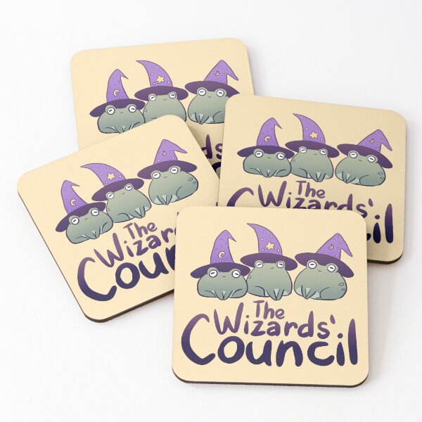 Item preview, The wizard council - three cute little wizard frogs designed and sold by Yarafantasyart.