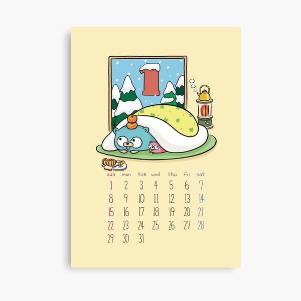 Gopher Calendar 2023-01 Canvas Print