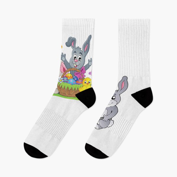 Item preview, Beautiful Easter cute Easter bunnies with colorful Easter eggs designed and sold by Sticker-Palace-.