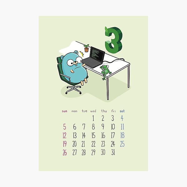 Gopher Calendar 2023-03 Photographic Print