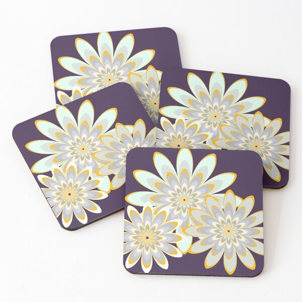 Item preview, white flower pattern violet designed and sold by Bakkia.