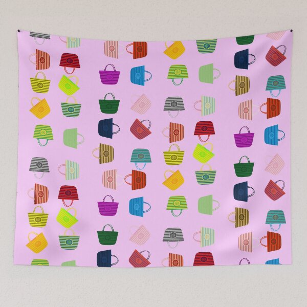 Item preview, SHOPPING BAG DESIGN IN PINK FOR SUMMER FUN AT THE BEACH designed and sold by ozcushionstoo.