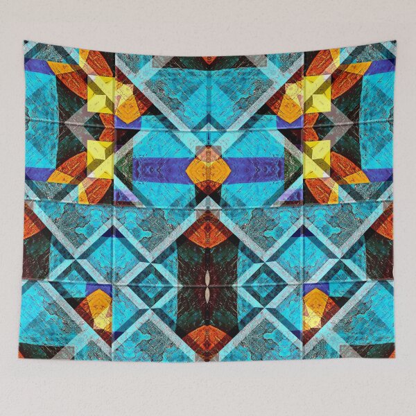 Item preview,  POWERFUL LUMINOUS RADIAL COSMIC LABYRINTH PATCHWORK -  SPIRITUAL AWAKENING CUBIC GEOMETRIC ART PATTERN IN DEEP* designed and sold by Ralek.