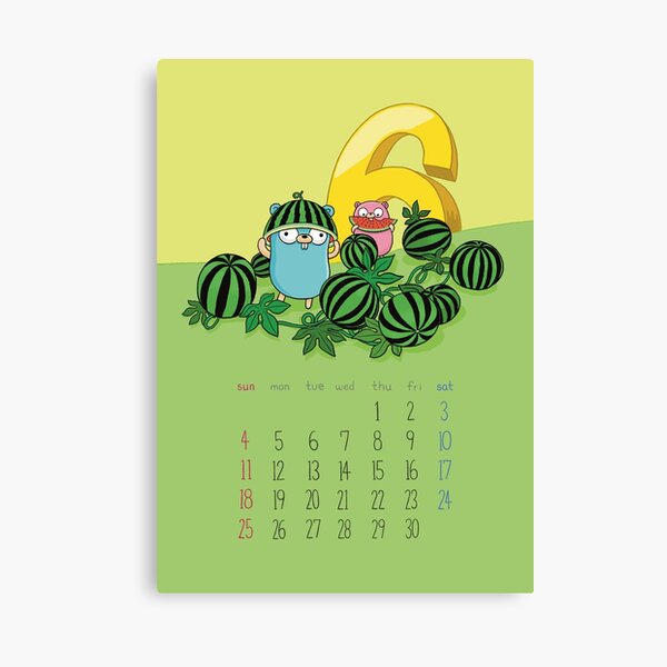 Gopher Calendar 2023-06 Canvas Print