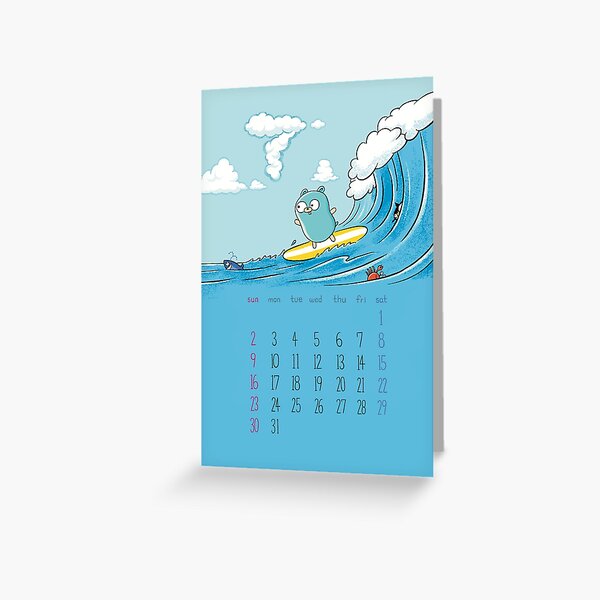 Gopher Calendar 2023-07 Greeting Card