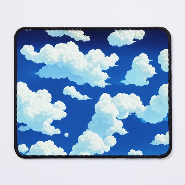 Item preview, Royal blue sky with stylized white clouds  designed and sold by BubbleCrumbs.