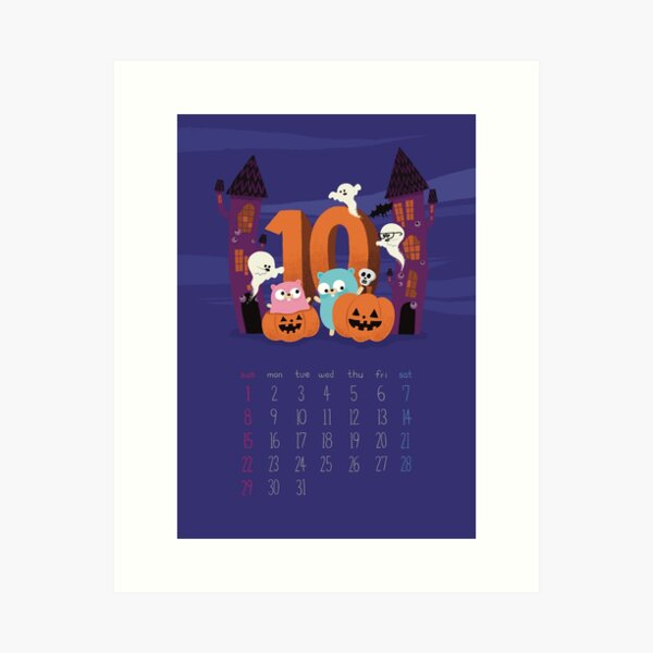 Gopher Calendar 2023-10 Art Print