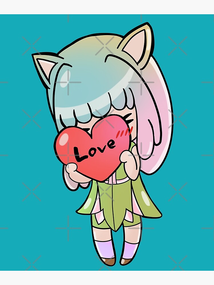 Póster «Love, Love You Kawaii Cat Ears Anime Girl Fancy Dress Lindo