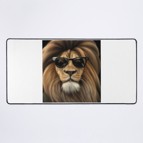 Item preview, Hyper realistic Lion Wearing Sunglasses Oil Painting designed and sold by GregFromThePeg.