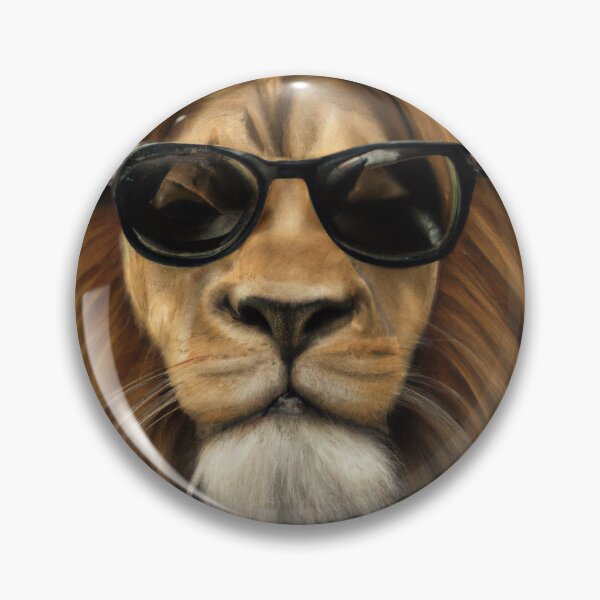 Item preview, Hyper realistic Lion Wearing Sunglasses Oil Painting designed and sold by GregFromThePeg.