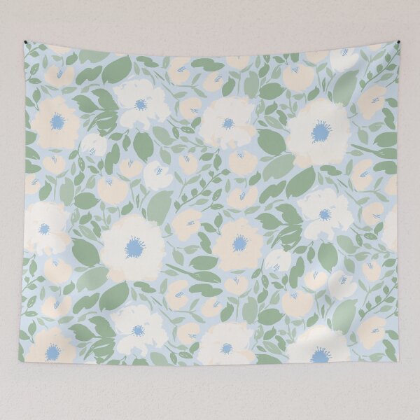 Item preview, Pale Ivory Pastel Anemone Floral Print designed and sold by LThomasDesigns.