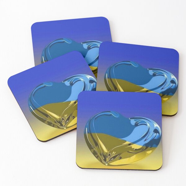 Item preview, Blue and Yellow Heart Shaped Glass designed and sold by NengShop.