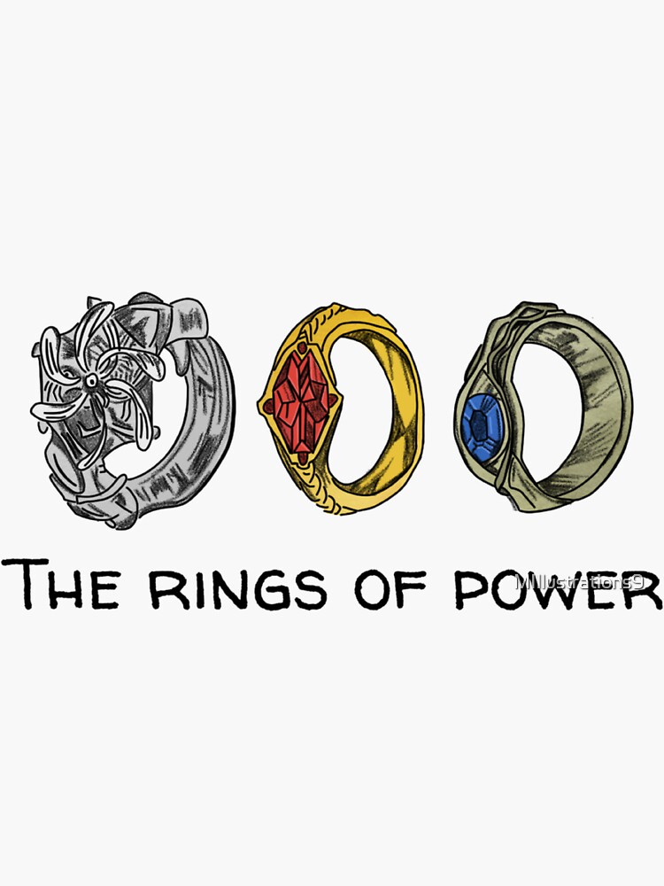 "The Rings of Power" Sticker for Sale by MIllustrations9 Redbubble