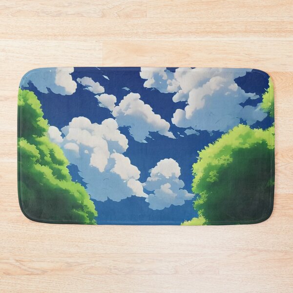 Item preview, Royal blue sky with stylized white clouds  designed and sold by BubbleCrumbs.