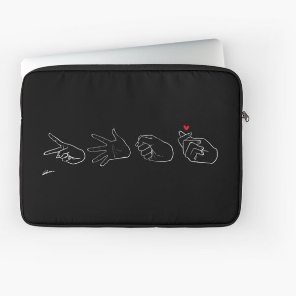 Scissors, Paper, Rock, Love - Black Laptop Sleeve