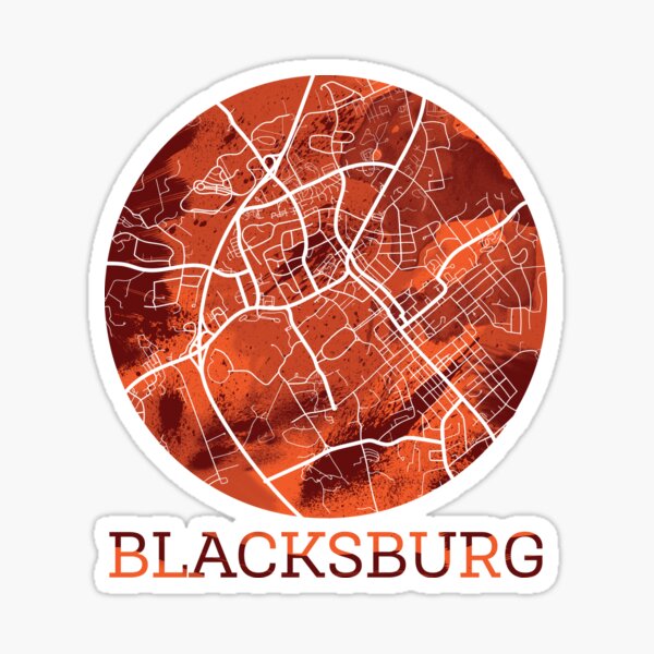 Item preview, Blacksburg Map Maroon & Orange designed and sold by polliadesign.