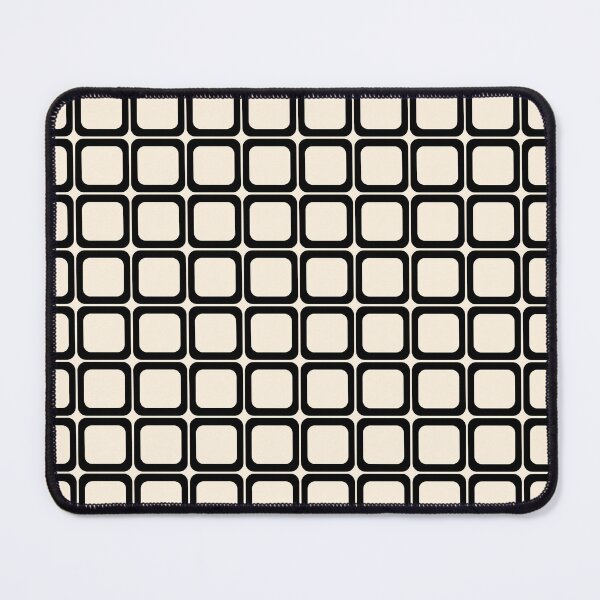 Item preview, Retro Tiles Black and Almond Cream Geometric Minimalist Pattern designed and sold by kierkegaard.