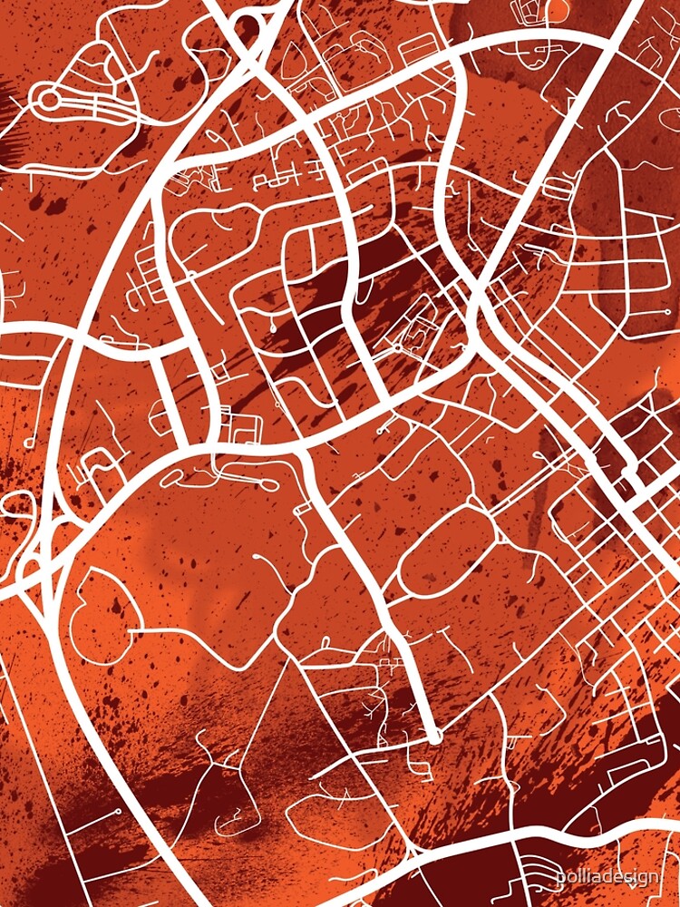 Blacksburg Map Maroon & Orange by polliadesign