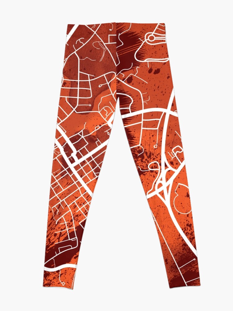 Alternate view of Blacksburg Map Maroon & Orange Leggings