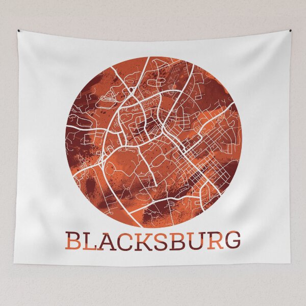 Item preview, Blacksburg Map Maroon & Orange designed and sold by polliadesign.