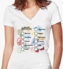 Drink Around the World - EPCOT Passport Women's Fitted V-Neck T-Shirt