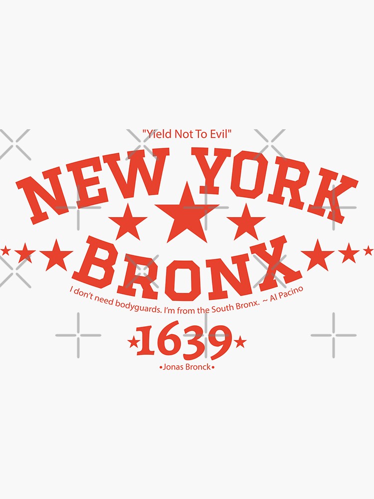 New York Bronx New York Bronx Lettering Bronx Logo Sticker For Sale By Boogosh Redbubble