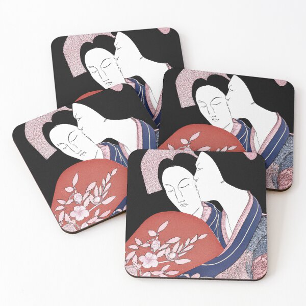 Item preview, Japenese Lovers Kissing Ukiyo-e Style designed and sold by PrintPortal.