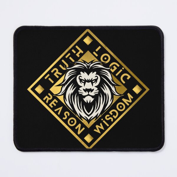 Item preview, King Lion Truth Logic Wisdom Reason Gold Black designed and sold by Yiorgos Designs.