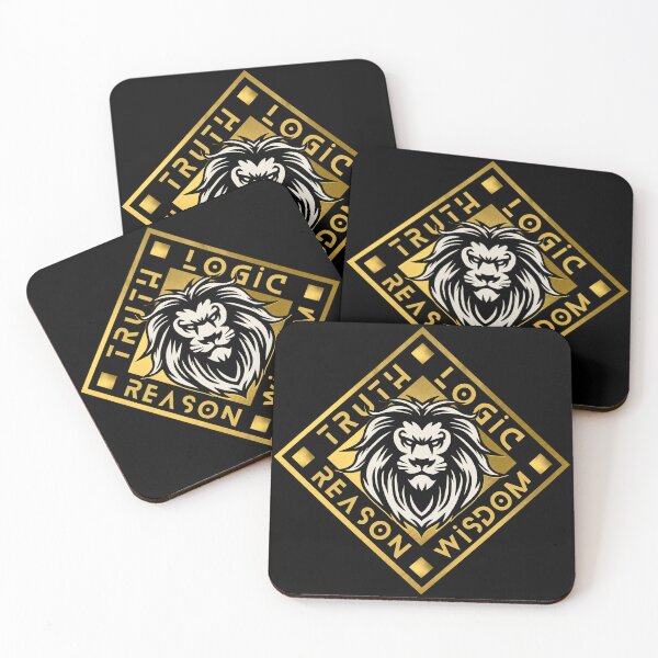 Item preview, King Lion Truth Logic Wisdom Reason Gold Black designed and sold by Yiorgos Designs.