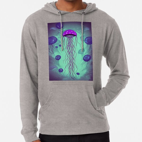 Unterwasserwelt einer Cyberpunk-Welt Leichter Hoodie