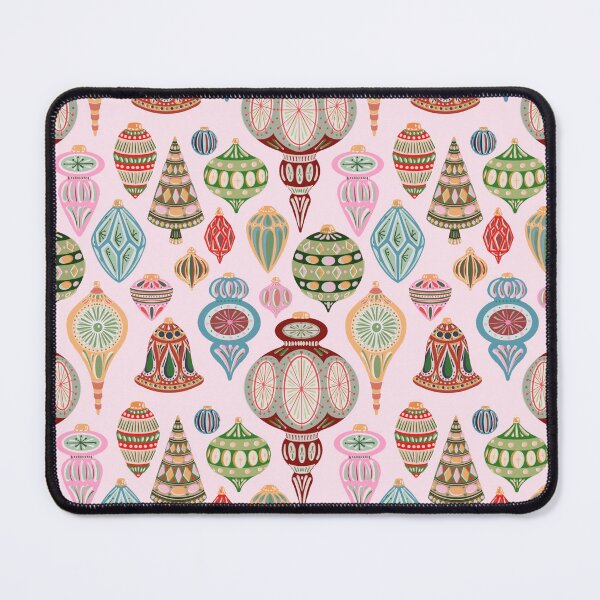 Item preview, Midcentury Modern Christmas Ornaments on Pink designed and sold by Wishing-Fish.