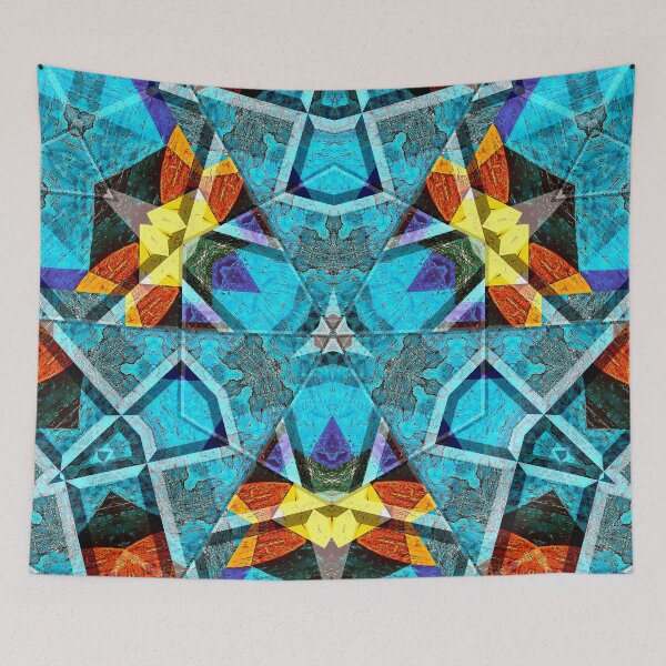 Item preview, POWERFUL LUMINOUS RADIAL COSMIC LABYRINTH PATCHWORK -  SPIRITUAL AWAKENING CUBIC GEOMETRIC ART PATTERN IN DEEP* designed and sold by Ralek.
