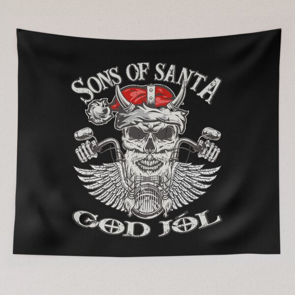 Item preview, Biker Sons of Santa - Viking Motorcycle Christmas designed and sold by Shirt-Designs.