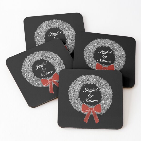 Item preview, Joyful by Nature Holiday Wreath - Christmas Wreath - white, black, & red designed and sold by EcoElsa.