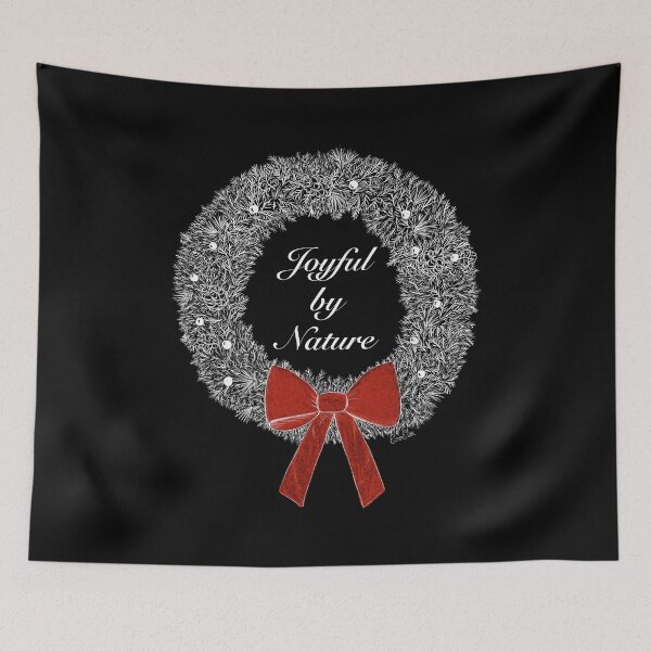 Item preview, Joyful by Nature Holiday Wreath - Christmas Wreath - white, black, & red designed and sold by EcoElsa.