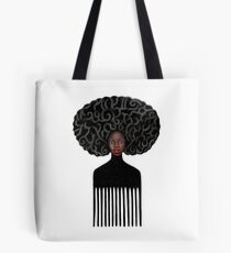 Afro Comb Beautiful Black Woman Afro Hair Pride Tote Bag