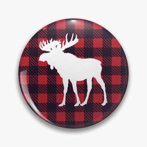 Item preview, Christmas Woodland Moose Buffalo Plaid Black Red designed and sold by TexasMerch.