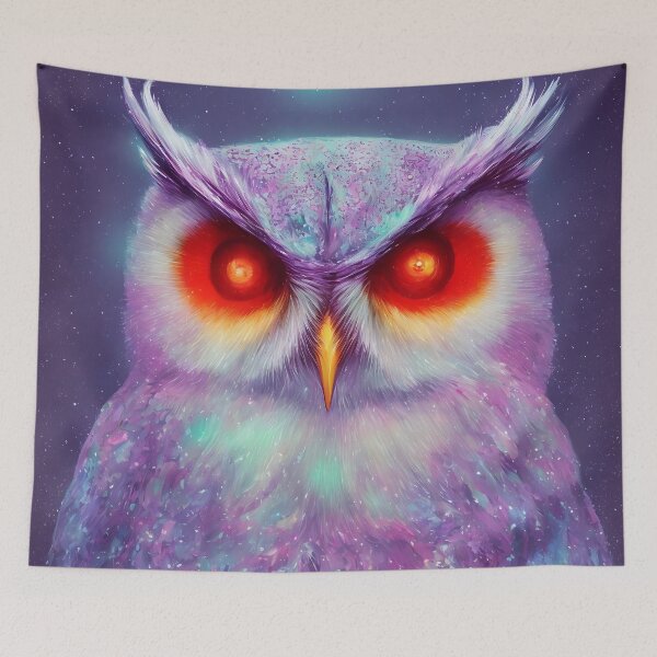 Item preview, product render poster vivid colors divine proportion owl, ice and snow, glowing fog intricate, elegant, highly detailed, digital painting, concept art, smooth, sharp focus, illustration designed and sold by DrawItOnce.