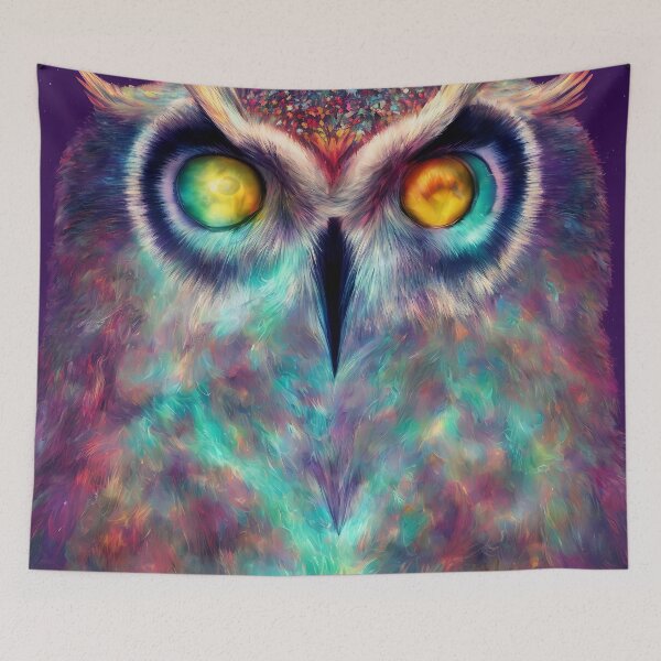 Item preview, product render poster vivid colors divine proportion owl, ice and snow, glowing fog intricate, elegant, highly detailed, digital painting, concept art, smooth, sharp focus, illustration designed and sold by DrawItOnce.